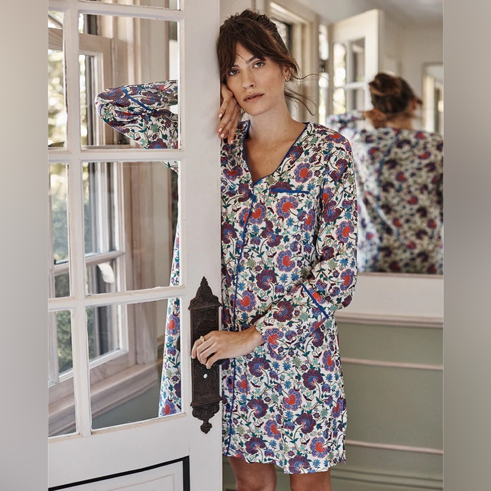 Summersalt The Cloud 9 Boyfriend Sleep Shirt size‎ 1XL silky pajamas button